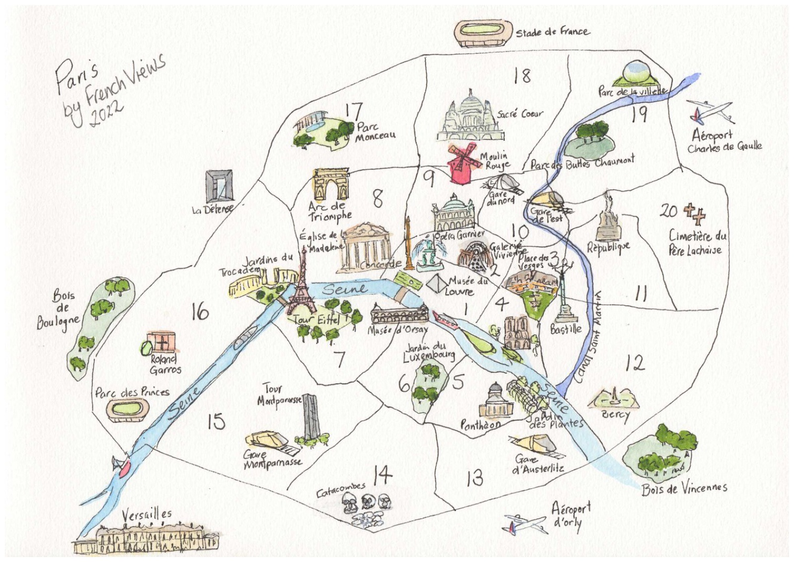 Arrondissements of Paris Map