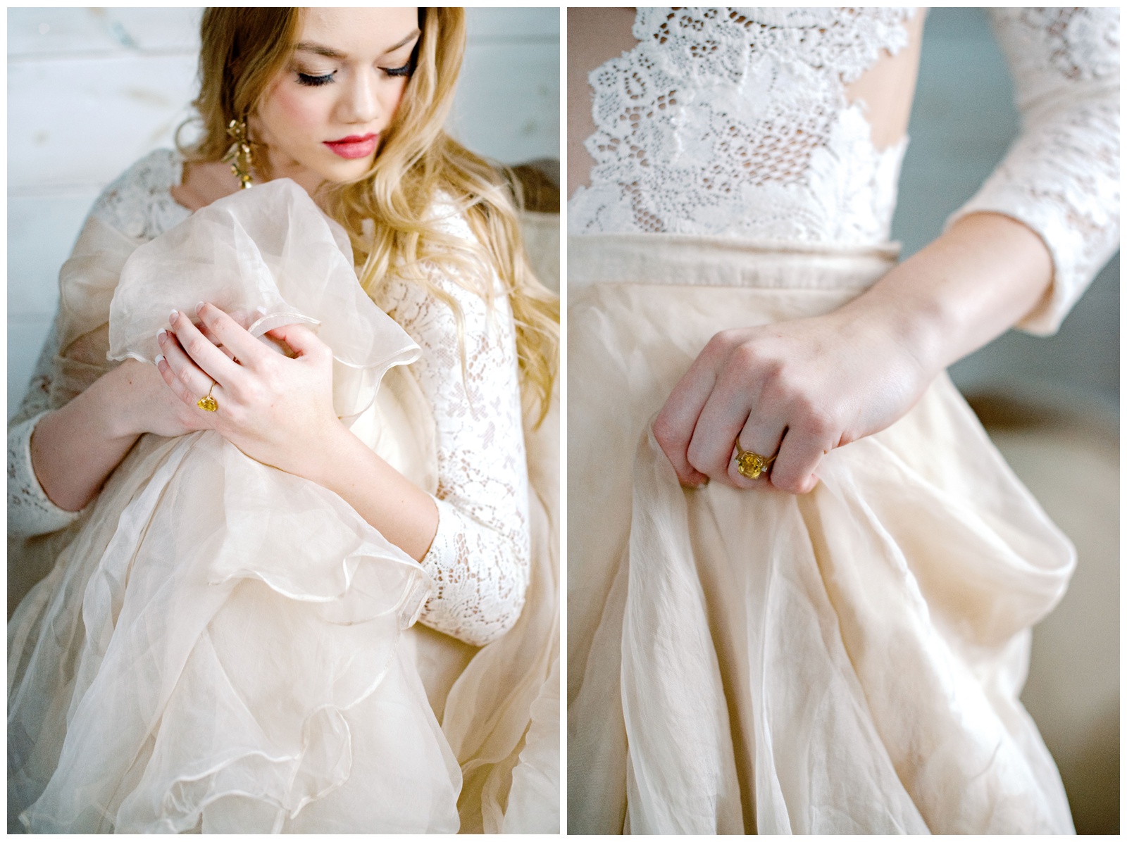 linyage dress gown wisconsin wedding photographer meghan lee harris winter