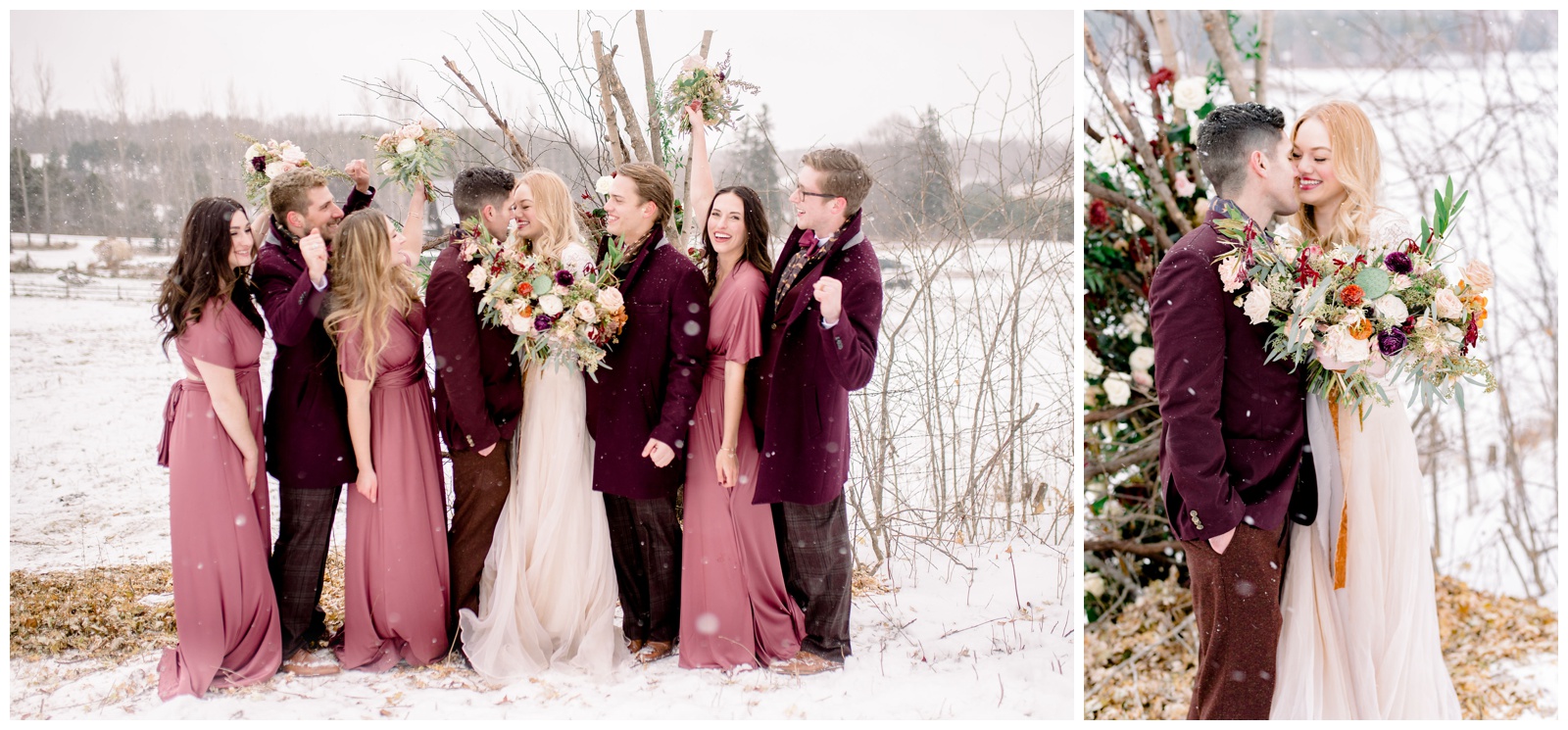 enchanted barn wedding hillsdale wisconsin photographer meghan lee harris outdoor winter ceremony